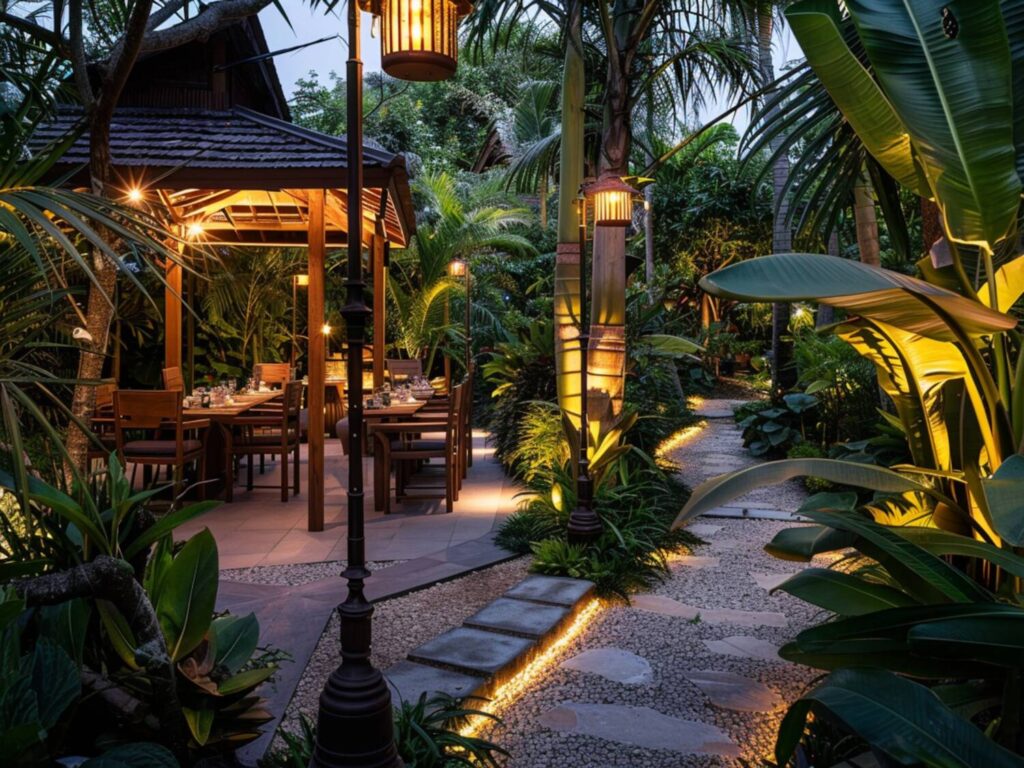 Jak urządzić ogród w stylu kolonialnym z funkcjonalnym oświetleniem LED