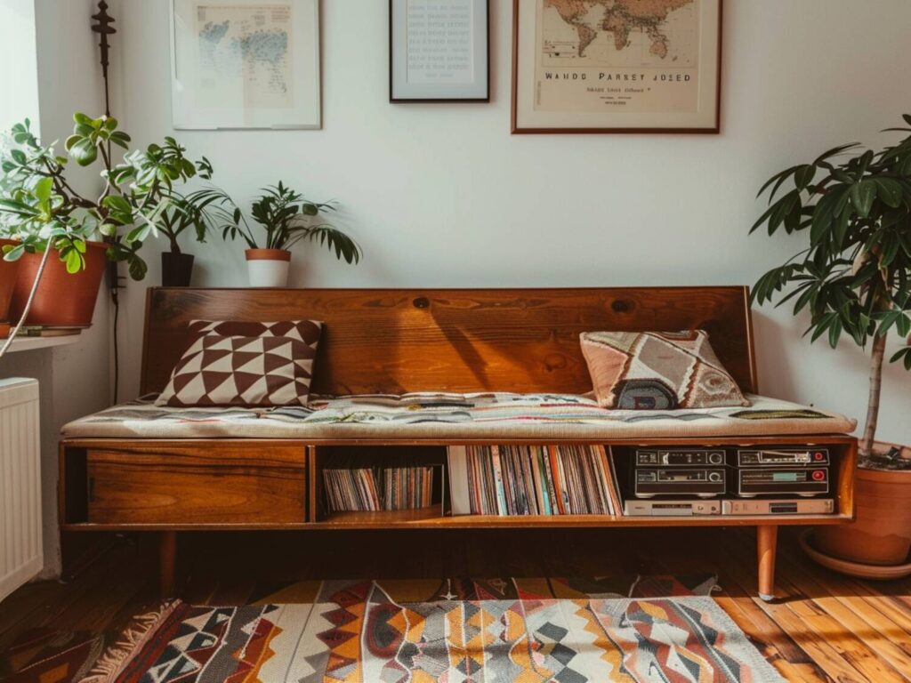 10 inspiracji na urządzenie salonu w mikroapartamencie z dodatkami vintage