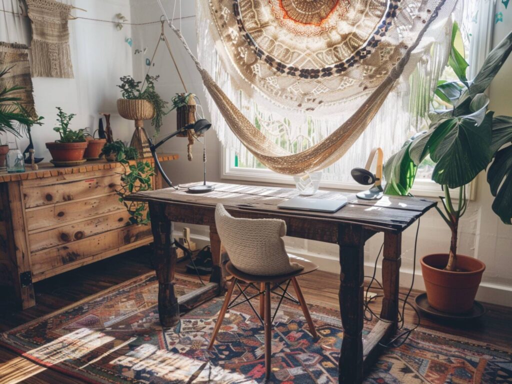 Jak stworzyć biurko w stylu boho z odzyskanych materiałów
