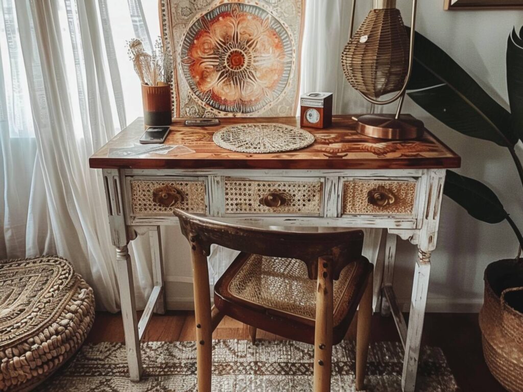 Jak stworzyć biurko w stylu boho z odzyskanych materiałów